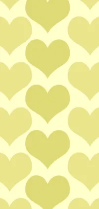 This phone live wallpaper features a stunning heart pattern set against a cheerful yellow backdrop