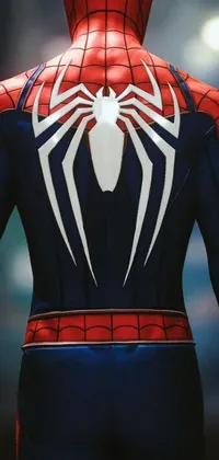 Looking for an amazing live wallpaper for your phone? Check out this close-up of a Spider-Man suit, featuring ultra-high definition character details and a game poster style composition
