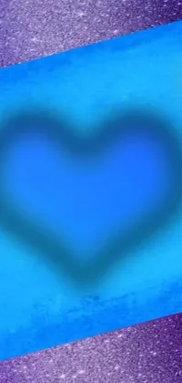 This stunning phone live wallpaper boasts a vibrant blue heart set against a purple and blue background