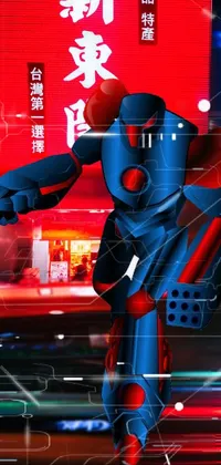 red blue cyberpunk Live Wallpaper