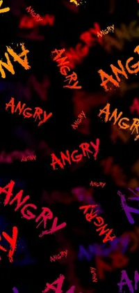 Looking for an edgy live wallpaper that lets you express your frustrations creatively? Check out this angry words pattern wallpaper! Featuring bolded exclamation marks and angry phrases like "why me" and "stressed out", this close-up photo on a black background expresses raw emotions of agony and disappointment