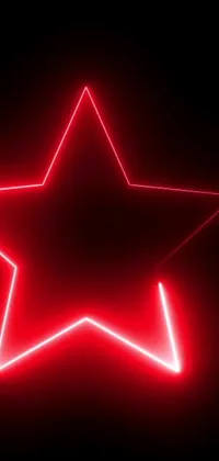 This live wallpaper is striking and eye-catching, featuring a bright red star on a black background