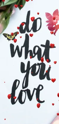 Red Handwriting Design Live Wallpaper