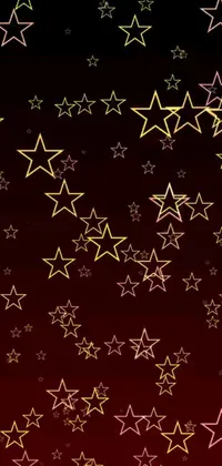 If you're looking for a stunning live wallpaper that will make your phone stand out, look no further than this digital art creation featuring gold stars on a red background