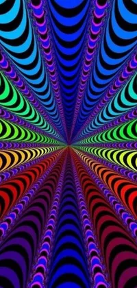 This phone live wallpaper features a stunningly vibrant and unique psychedelic pattern