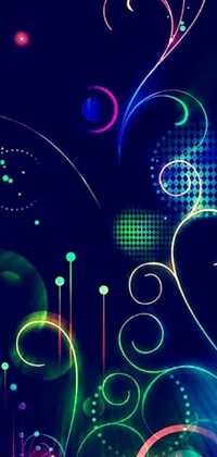 Decorate your phone screen with the mesmerizing digital art wallpaper depicting colorful lights and swirls by Enguerrand Quarton