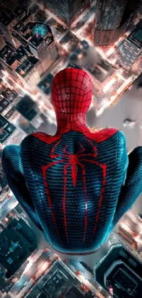 This phone live wallpaper features an image of the iconic superhero "Spider-Man" from the popular movie "The Amazing Spider-Man