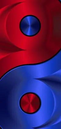 Embrace the balance of yin and yang with a vibrant red and blue yin symbol wallpaper