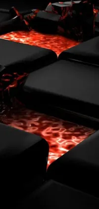 Experience a futuristic live wallpaper with a close up of a glowing red keyboard in a dark room