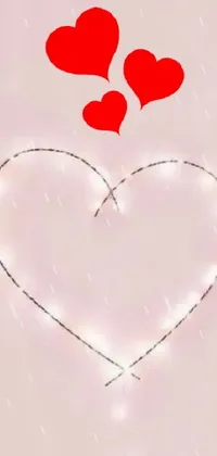 Enhance the look of your phone with this exquisite live wallpaper displaying a beautifully drawn heart on a wall
