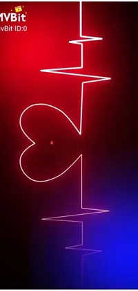This lively phone live wallpaper features an eye-catching red and blue neon sign with a heart, inspired by abstract illusionism