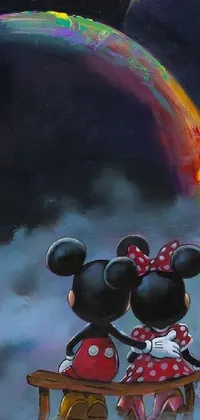 Bring a fantastical touch to your phone's wallpaper with this live wallpaper depicting two popular cartoon characters on a far-off planet