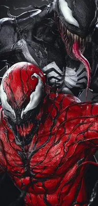 This captivating phone live wallpaper showcases a detailed and up-close image of Spider-Man in dynamic action