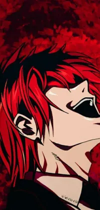 Discover a stunning phone live wallpaper featuring a close-up of a person with striking red hair in a stylish anime design