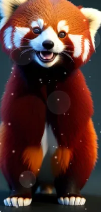 Decorate your phone with a charming and playful close-up shot of a Red Panda