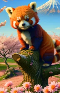 Red Panda Sky Plant Live Wallpaper