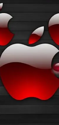 Get a stunning and unique phone live wallpaper featuring a red apple logo in front of a black digital rendering background by Alexander Fedosav on DeviantArt