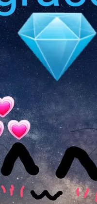 This live phone wallpaper combines hearts, diamonds, cats, and a playful kawaii swat team to create a unique and eye-catching design