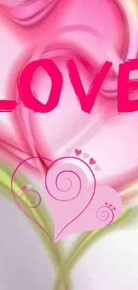 This live phone wallpaper showcases two pink hearts, representing love and affection