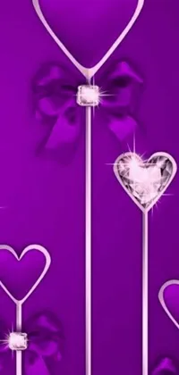 This live wallpaper for your phone features an elegant purple background adorned with metallic scepter designs