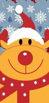 Get into the festive spirit with this playful cartoon Bear Santa Live Wallpaper! Featuring an adorable bear, donning a Santa hat and scarf, this wallpaper is sure to bring a smile on your face