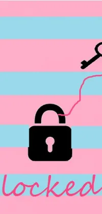 This stunning phone live wallpaper features a pink and blue striped background with a lock icon at the center, designed by an innovative artist