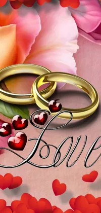 This gold wedding rings live wallpaper offers a beautifully designed romantic touch for your phone