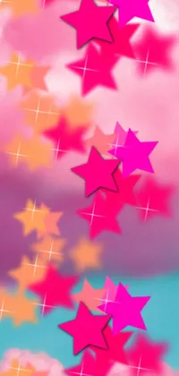 This charming live wallpaper features twinkling stars in shades of pink and yellow
