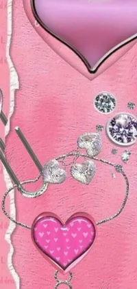 This live wallpaper showcases an exquisite collection of hearts, adorning a soft pink background