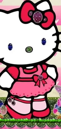 Add a playful pop of pink to your phone screen with this hello kitty live wallpaper