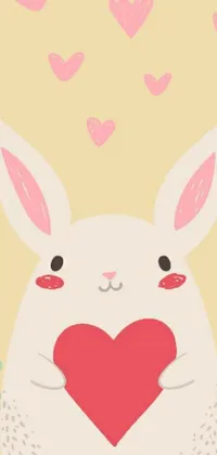 Looking for an adorable and charming live wallpaper for your phone? Check out this trending design on pixabay featuring a white rabbit holding a red heart
