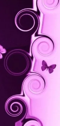 This stunning phone live wallpaper boasts a seamless blend of purple and black, highlighted with pink shades and intricate curves for an elegant, mesmerizing effect