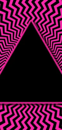 This live wallpaper features a pink triangle with a black background, perfect for those who love abstract illusionism