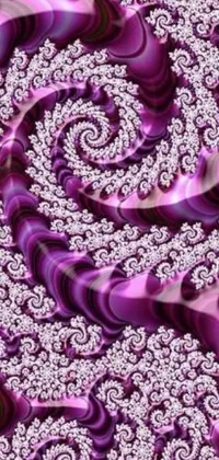 This live wallpaper features a stunning purple and white spiral design inspired by fractal patterns