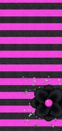 Looking for a trendy and eye-catching phone live wallpaper to boost your digital look? Look no further than this unique design with a pink and black striped background, digital rendering, and tumblr-inspired touches