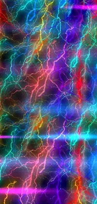 This live wallpaper boasts colorful lightning streaks on a black background, creating an electrifying effect that will surely catch the eye