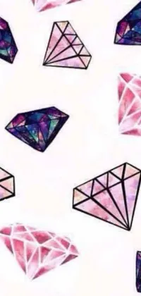 Enhance your phone's look with this stunning pink and purple diamond live wallpaper