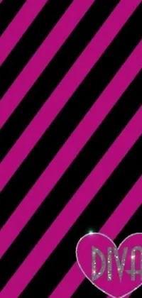 Add some personality to your phone with this colorful live wallpaper featuring a pink and black striped background