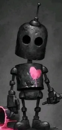 Get this incredible phone live wallpaper with a stunning digital art showcasing a robot with a broken heart on its chest