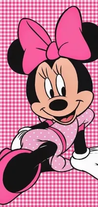 Looking for a playful and vibrant live wallpaper for your phone? Check out this Minnie Mouse design with a pop art image in vibrant shades of pink and white