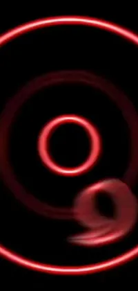 This digital art phone live wallpaper features a beautiful red ring on a black background that is divided into nine sections to create a gradient effect