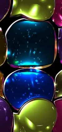 Add a dazzling touch to your phone with this stunning live wallpaper featuring shiny bubbles in a deviantart style