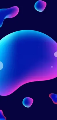 This stunning phone live wallpaper features a generative art design with ever-changing colorful slime surrounding a cell phone that sits atop a table