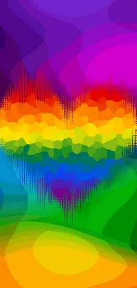 Bring color and vibrancy to your mobile device with this rainbow heart live wallpaper