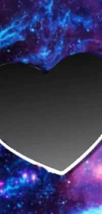 Transform your phone's wallpaper with this mesmerizing live wallpaper that places a heart-shaped mirror in the heart of a vibrant galaxy