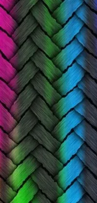 Enhance your phone's look with this mesmerizing live wallpaper featuring weaves of colored patterns, tie-dye, braids, and scales constantly flickering and changing