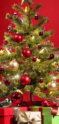 Red Tree Christmas Tree Live Wallpaper