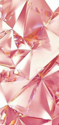 This pink diamond live wallpaper features a stunning digital art in crystal cubism style