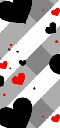 Get the ultimate Tumblr aesthetic with this bold black and red heart wallpaper