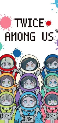 This phone live wallpaper features a group of space suited individuals standing in unity amid a futuristic cityscape